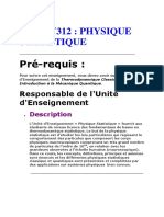 UE PHY312 - Pré-Requis - Descriptions - Informations
