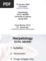 15 January 2004 1st Lecture Herpetology ECOL 483/583 University of Arizona Spring 2004
