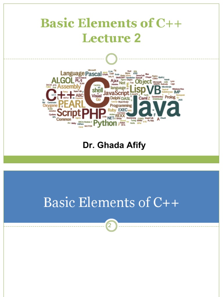 (C++) Lec 2 Basic Elements of C++ | PDF | Data Type | Boolean Data Type