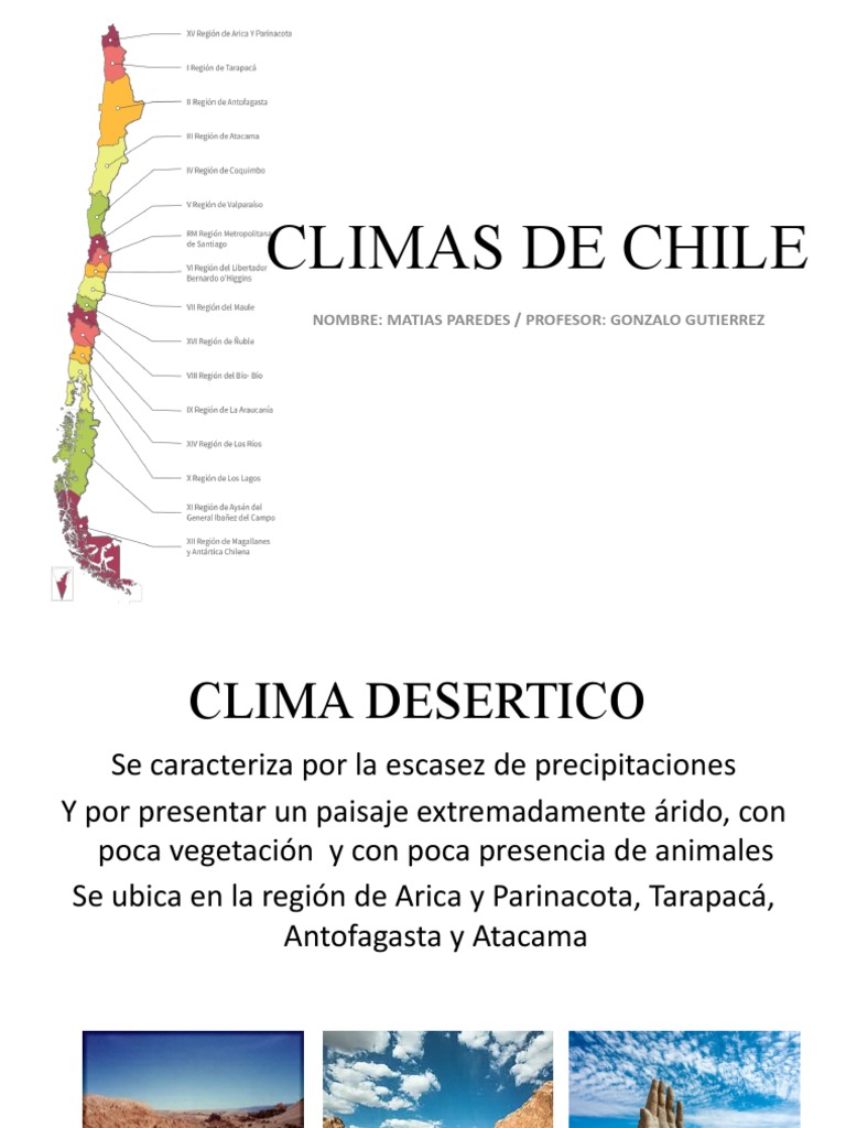 Climas de Chile: Tipos y Características | PDF | Clima | Clima templado