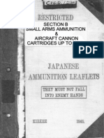 Japanese Ammunition Leaflets Section B - Japanese Small Arms & Aircraft Cannon Ammunition