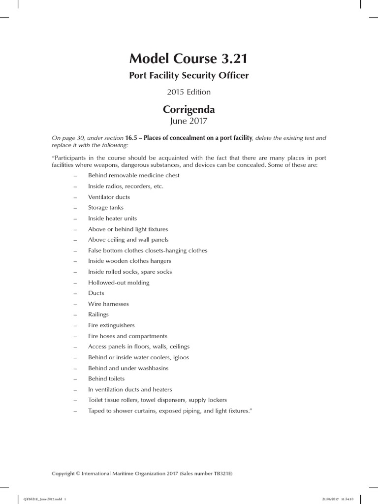 Port Facility Security Officer PDF