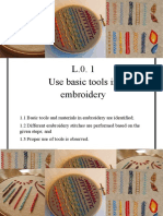 L.0. 1 Use Basic Tools in Embroidery