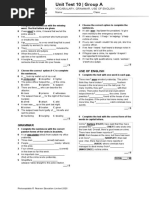 Focus 3 Unit 1 Test Odpowiedzi Grupa A I B | PDF