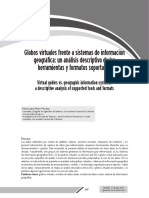 Globos Virtuales Frente A Sistemas de Información Geográfica: Un Análisis Descriptivo de Las Herramientas y Formatos Soportados