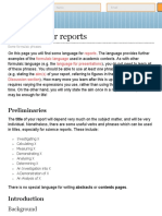 Language For Reports: Preliminaries