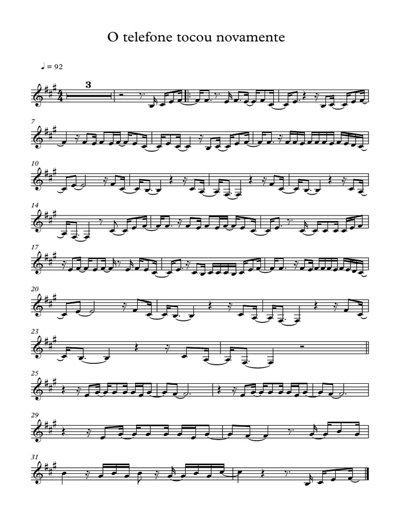 O Telefone Tocou Novamente - Partitura Completa | PDF