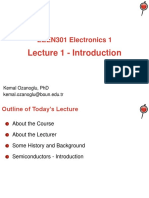 EEEN301 Electronics 1: Lecture 1 - Introduction