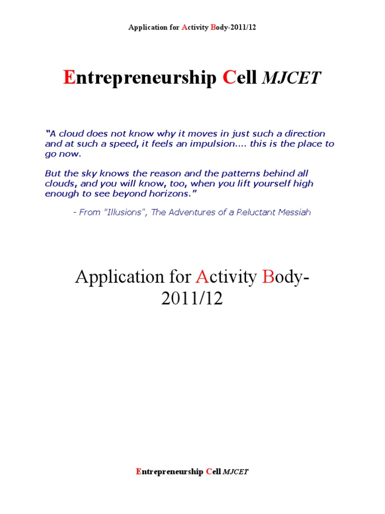Activity Body Application | PDF | Public Relations | Entrepreneurship