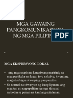 Mga Gawaing Pangkomunikasyon NG Mga Pilipino