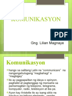 Komunikasyon: Gng. Lilian Magnaye