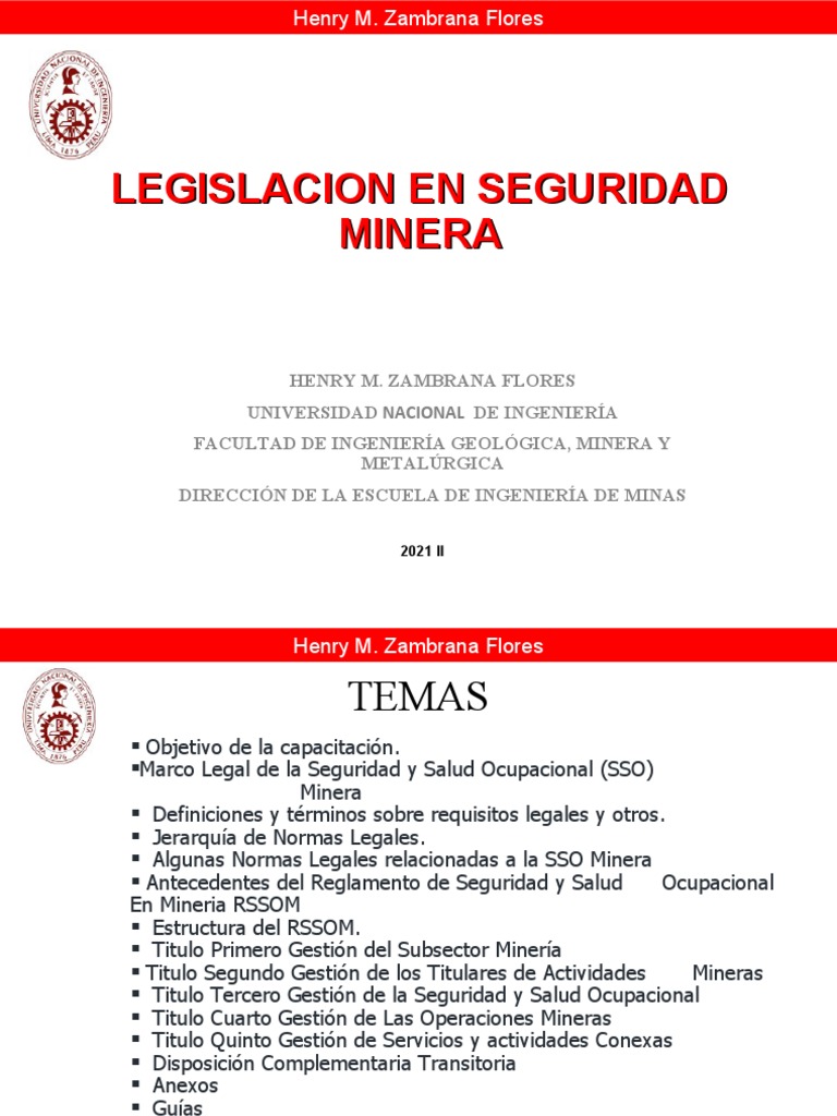 Legislacion en Seguridad Minera 2021 Ii | PDF | Seguridad y salud ...