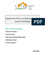 Exposés de TCE Sur La Résistances À Couche Métallique: Nom Et Prénom de Groupe