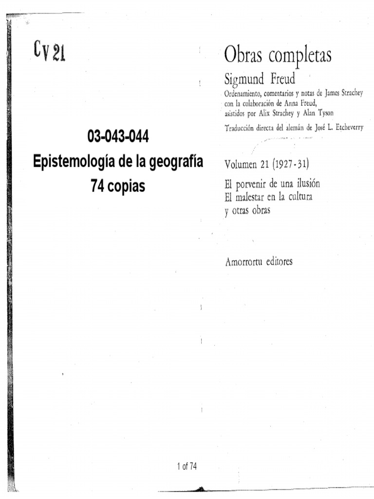 Freud El porvenir de una ilusión PDF