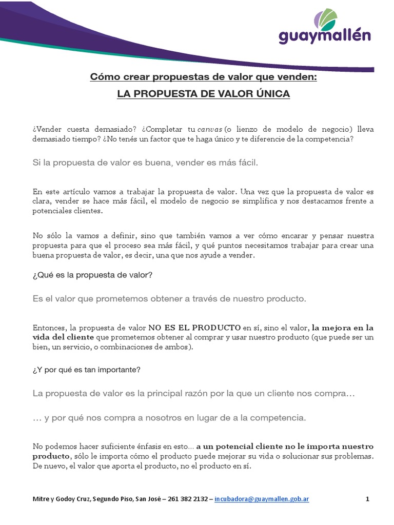 Crear Propuestas de Valor Efectivas | PDF | Cliente | Publicidad