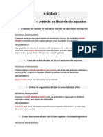 ATIVIDADE 1 - Organização e Controle de Fluxo de Documentos