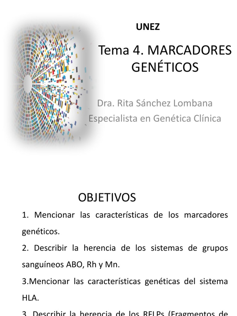Tema 5.1 Marcadores Genéticos PDF Alelo Genotipo