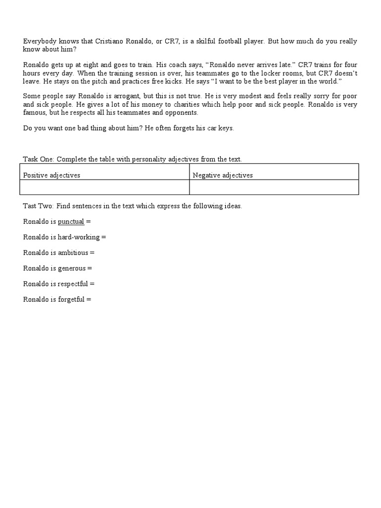 Ronaldo's Daily Routine | PDF