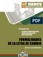 Formalidades de La Letra de Cambio - Titulos Valores (Max Gutierrez Condori)