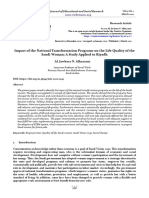 Impact of The National Transformation Programs On The Life Quality of The Saudi Woman: A Study Applied To Riyadh