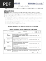 First Speaking Task - Level 6