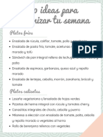 10 Ideas para Organizar Tu Semana: Platos Fríos