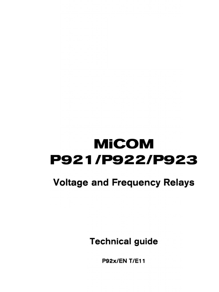 Voltage&Frequency Relay P92x Technical Guide PDF
