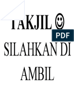 Takjil : Silahkan Di Ambil