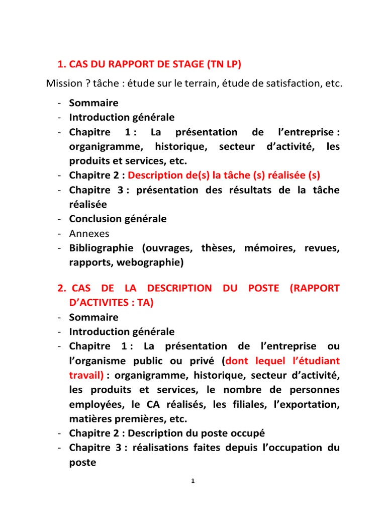 Guide de rédaction de rapport de stage | PDF