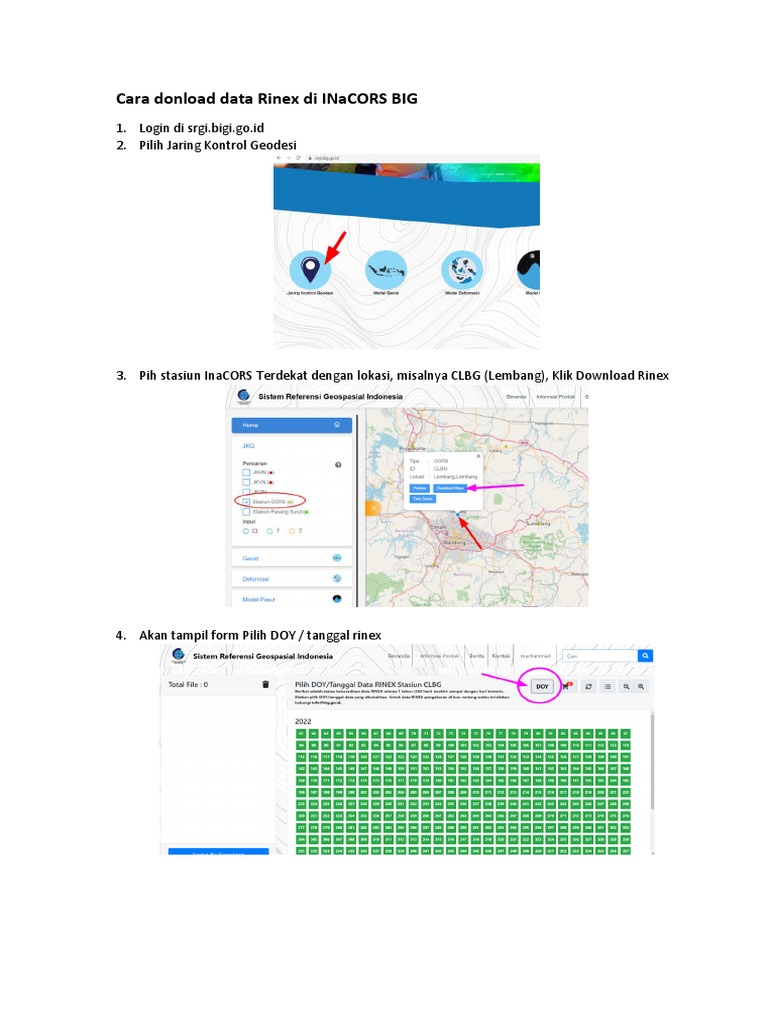 Panduan Download Data Rinex di INaCORS | PDF