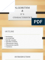 Algorithm &: It'S Characteristics