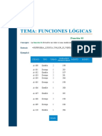 Tema: Funciones Lógicas: Función SI