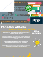 Komunikasyon at Pananaliksik NG Pilipino Wika at Kulturang: Paaralang Sekondarya NG San Francisco