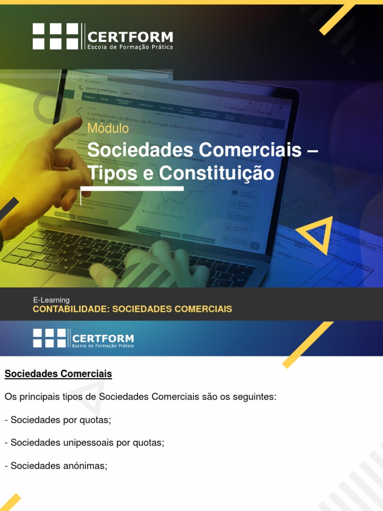 Tipos de Sociedades Comerciais: Constituição e Características | PDF