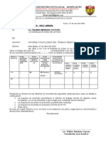 "Año de La Universalizacion de La Salud": INFORME #001-WMC-I.E. "SFA"-M/2020