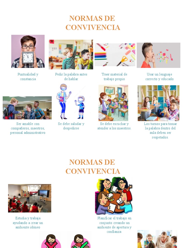 Normas de Convivencia Escolar Esenciales | PDF | Crecimiento personal y ...