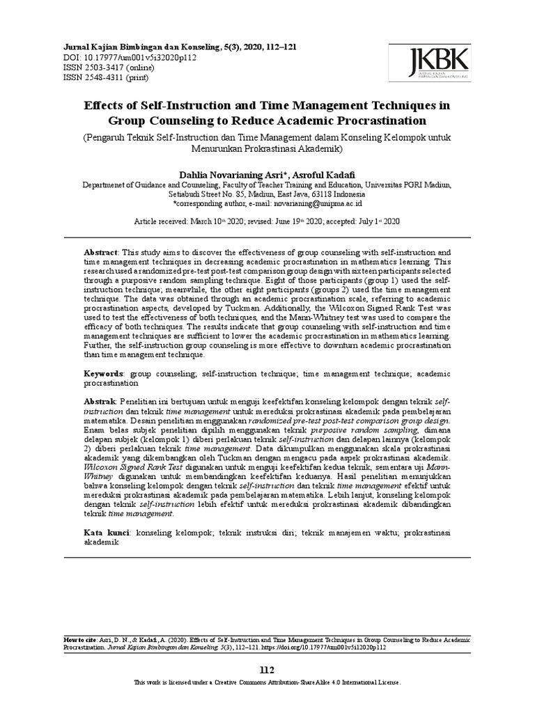 Reducing Academic Procrastination Techniques | PDF | Professional ...