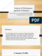 Effectiveness of Performance Appraisal Techniques