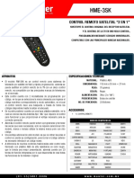 Hme-3Sk: Control Remoto Satelital "2 en 1"