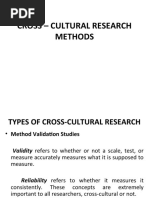 Cross Cultural Research Methods