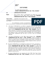 Informe: Septima División Delejército Bat. Ing. - V "Tcnl. Ovando" Bolivia