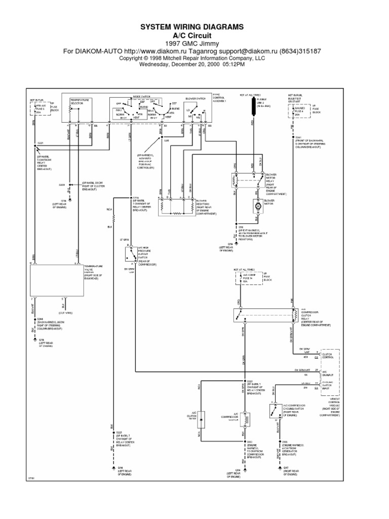 Blazer 97 Electrical Diagram | Headlamp | Car Body Styles