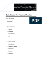 Data Science For Financial Markets: Table of Contents