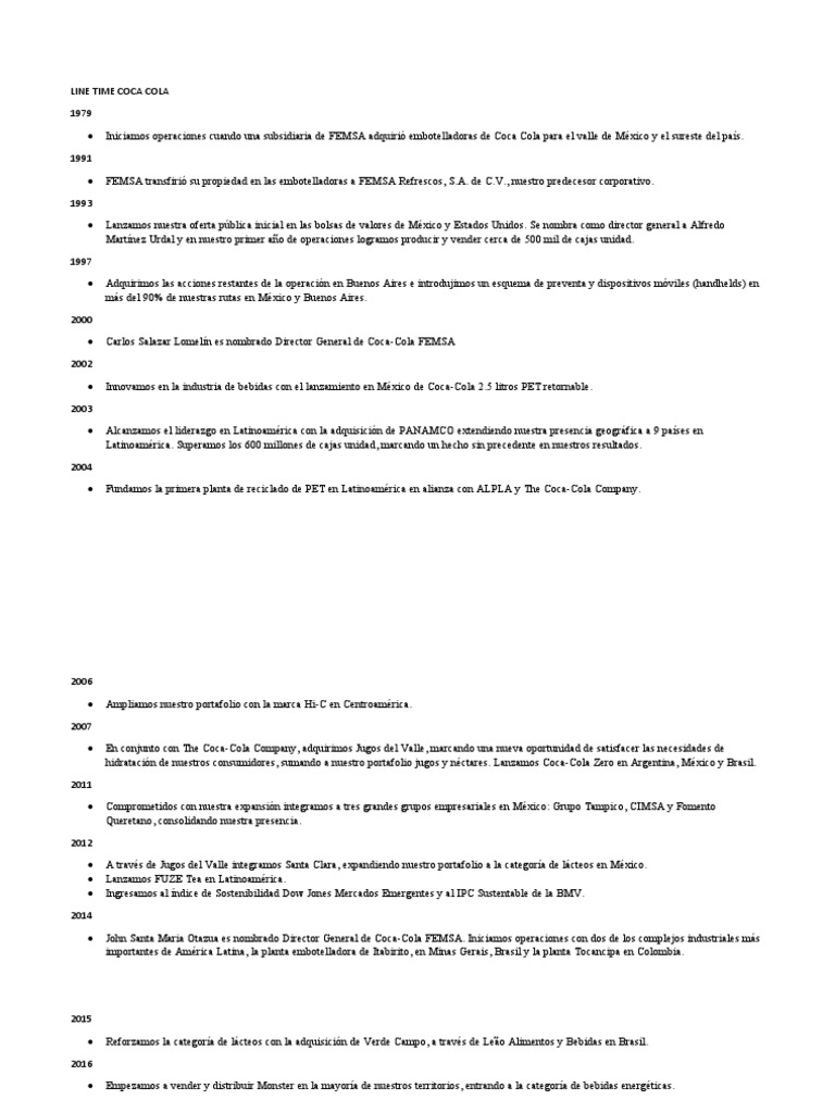 Line Time Coca Cola PDF Coca Cola