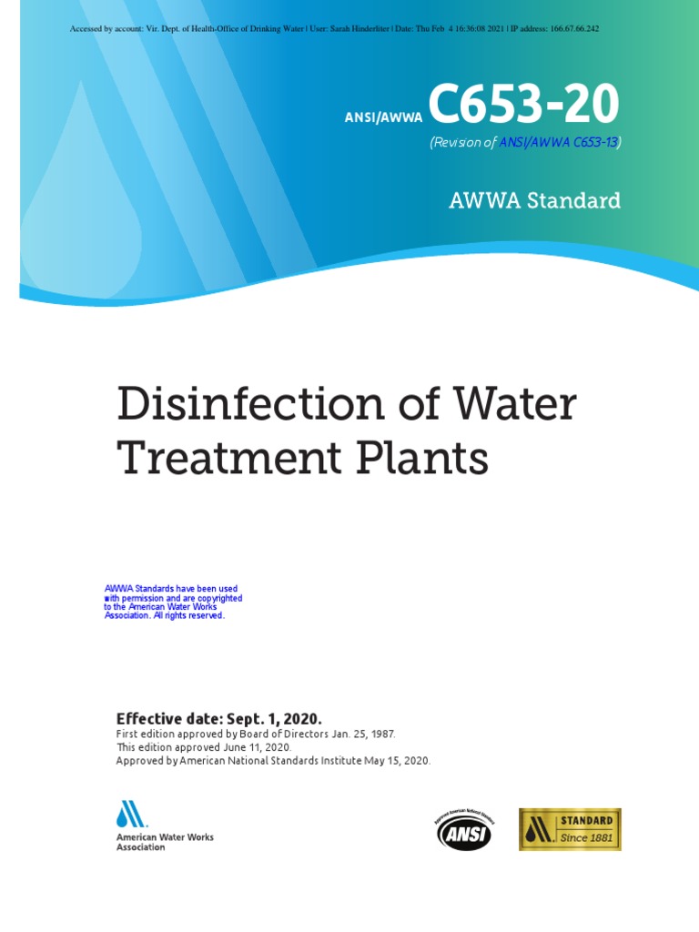 Awwa C6532020210225141109 PDF Water Purification Sewage Treatment