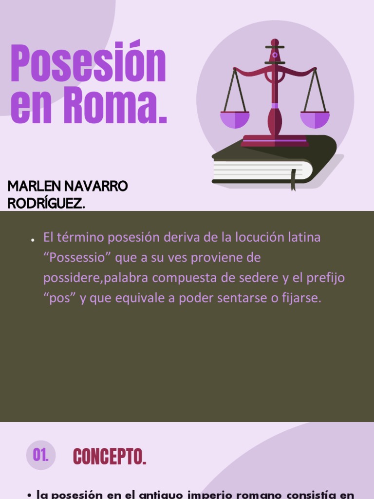 Posesión en el Derecho Romano | PDF | Derecho