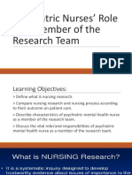 VIII - PMHN Role As A Member of The Research Team