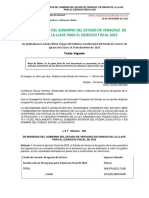 Ley de Ingresos Del Gobierno Del Estado de Veracruz de Ignacio de La Llave para El Ejercicio Fiscal 2023