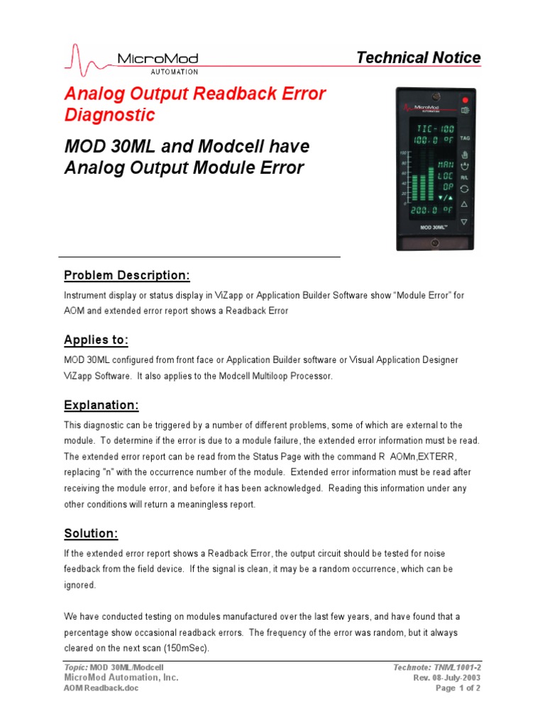 AOM Readback PDF Analogue Electronics Engineering