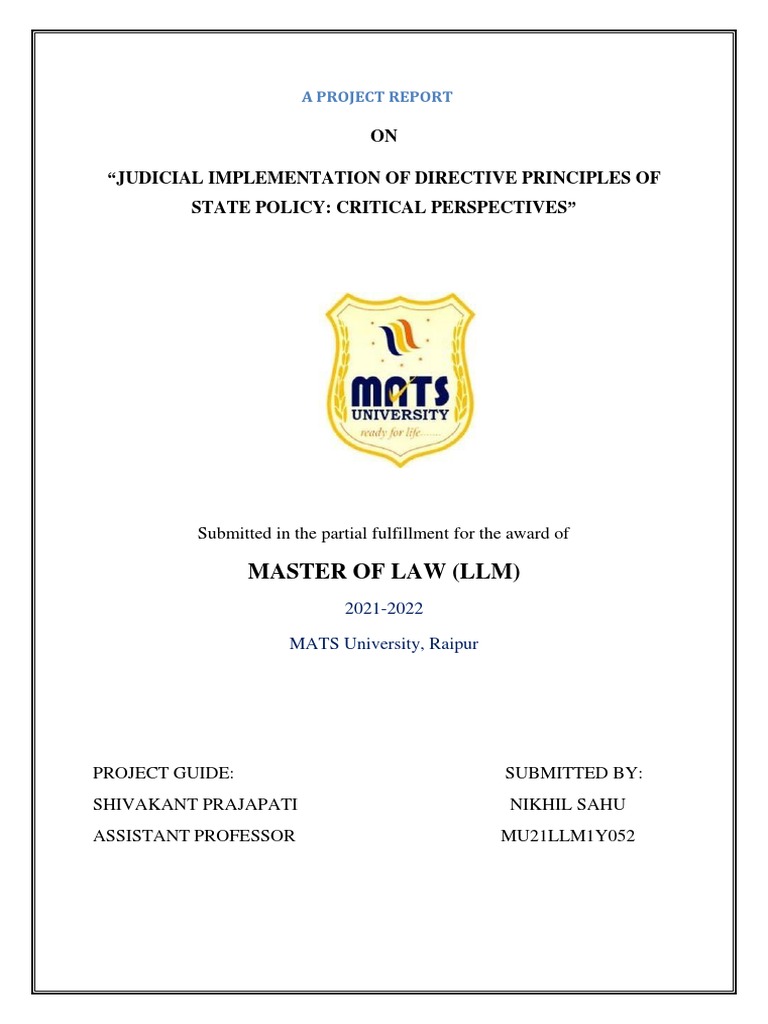 Judicial Implementation of Directive Principles | PDF | John Rawls ...